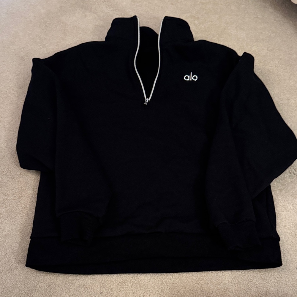ALO Yoga Black Zip-Up Sweater